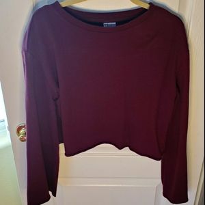 Divided cropped maroon sweater size medium